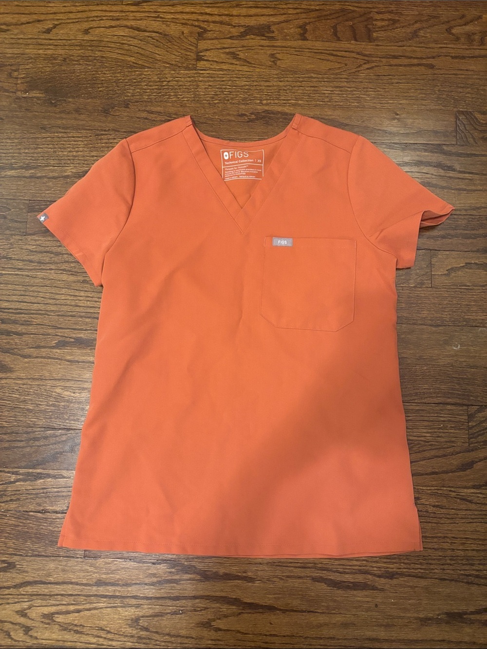 Figs Terracotta Catarina One Pocket Scrub Top XS